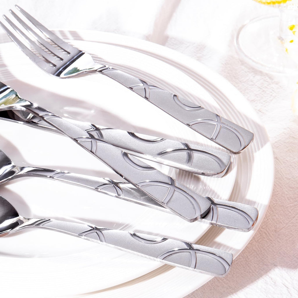 60 Pieces Stainless Steel Silverware Set, Modern Flatware Set for Kitchen, Mirror Polished Cutlery Set with Forks