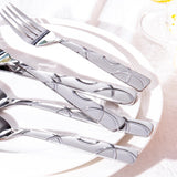 40 Pieces Stainless Steel Silverware Set, Modern Flatware Set for Kitchen, Mirror Polished Cutlery Set with Forks