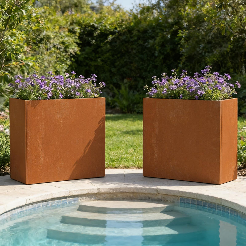 Corten Steel Planters - 24X12X24 inch Pre-Rust