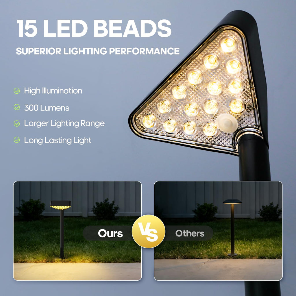 Solar Pathway Lights Outdoor 8 Pack 15 LED Brighter Path Lights Up to 12Hrs