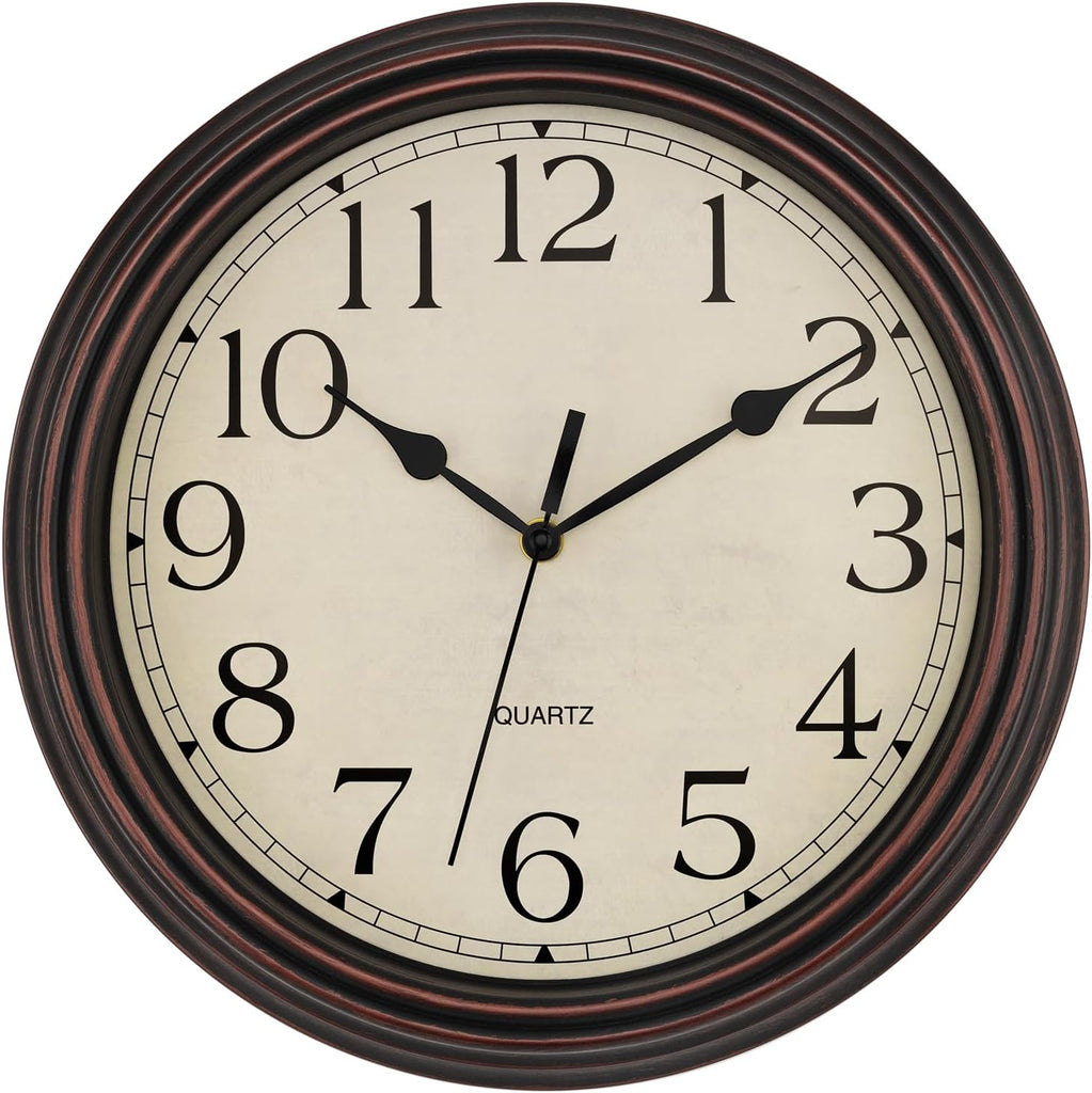 14 Inch Wall Clock Battery Operated Silent Non-Ticking Round Classic Vintage Retro Wall Clock Decorative for
