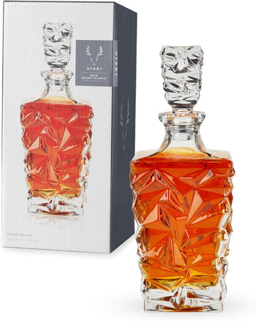 Prism Whiskey Decanter with Stopper, Crystal Liquor Decanter for Bourbon, Scotch, Vodka, Spirits, Wedding Gifts, Man