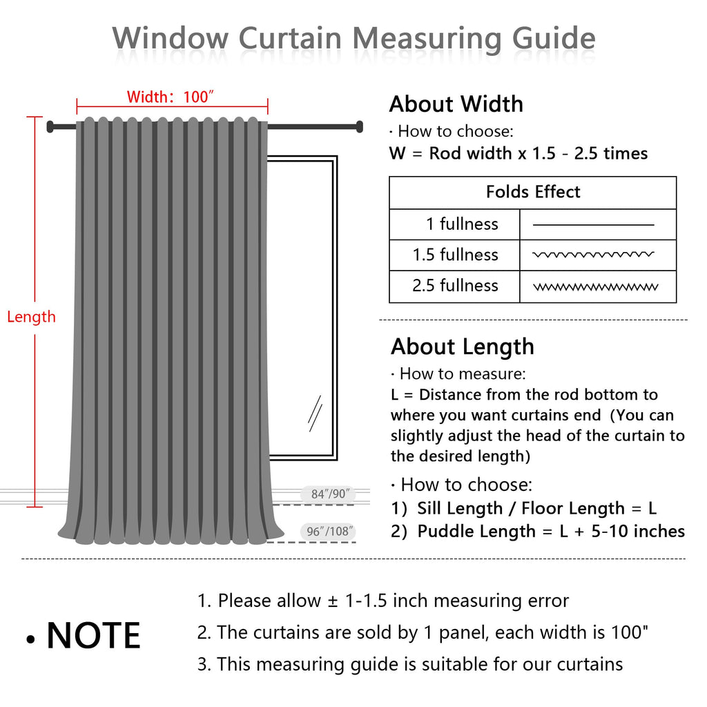 Living Room Curtains 90 Inches Long Farmhouse Light Filtering Privacy Curtain Drapes, Linen Look Texture Fabric