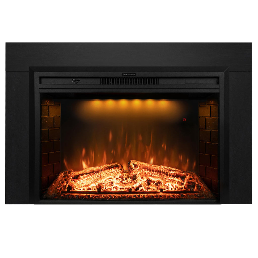 Electric Fireplace Insert Trim Kit for 40 inch Fireplace Electric Inserts, Metal Construction Plates, Black-B09R2114SG