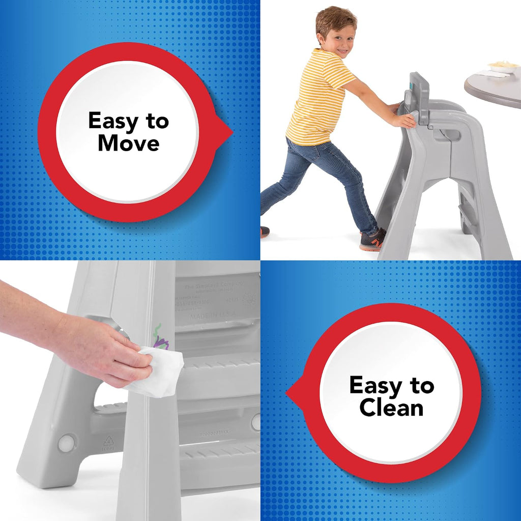 Big Kids Booster Seat, Lightweight Toddler Booster Chair for Dining Table and Kitchen, Toddler Kitchen Helper, Made