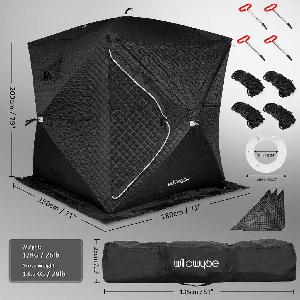 Portale Outdoor Sauna Set with Sauna Tent, Sauna Wood Stove for Dry Sauna, Cooking for Family and Friends