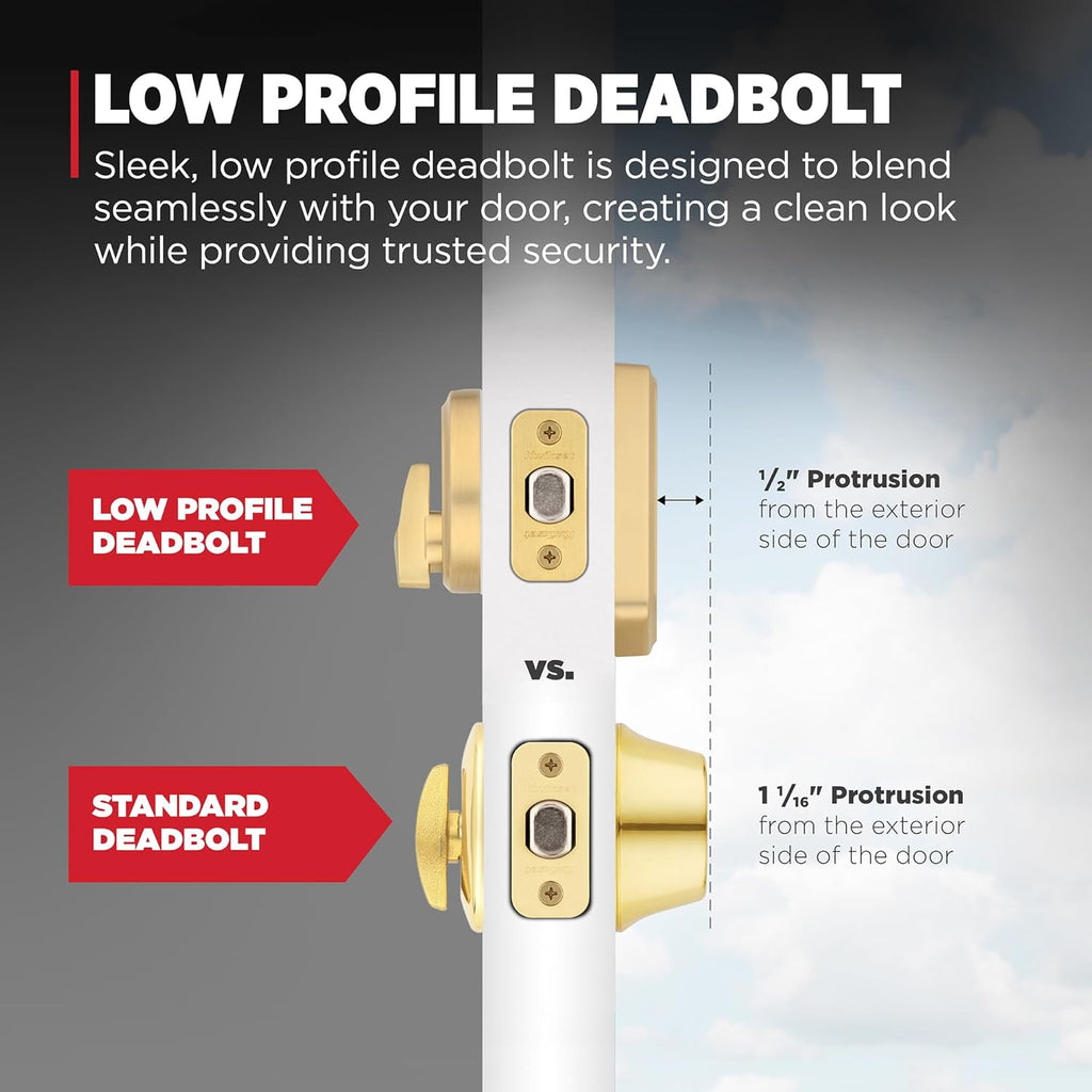 Brentford Front Door Lock Handle and Deadbolt Set, Entry Handleset Exterior with Sedona Reversible Lever - Door Handleset
