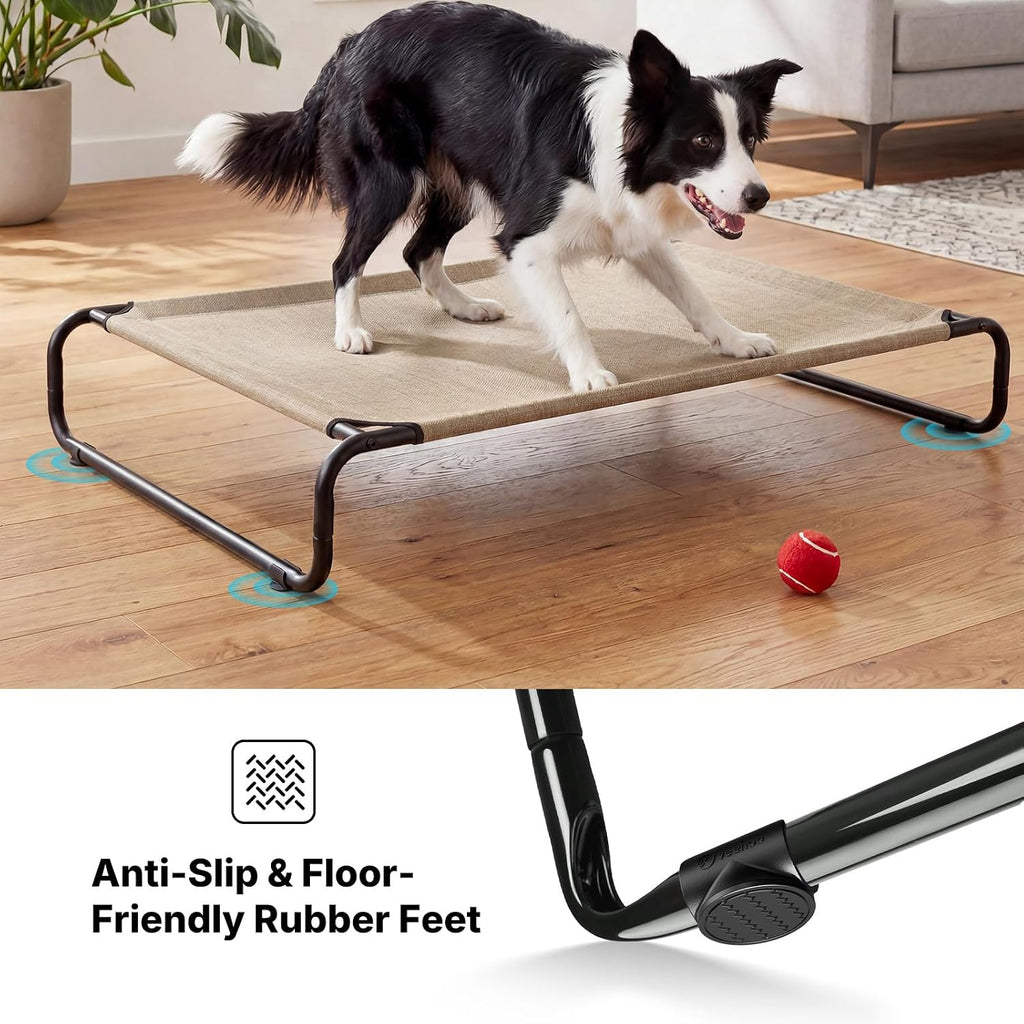 Cooling Elevated Dog Bed, Outdoor Raised Dog Bed for Large Dogs