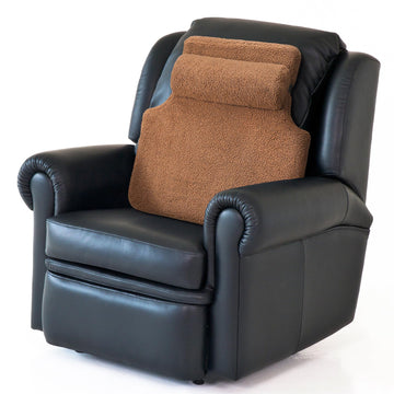 Sherpa Fleece Lumbar Pillow with Headrest Memory Foam Back