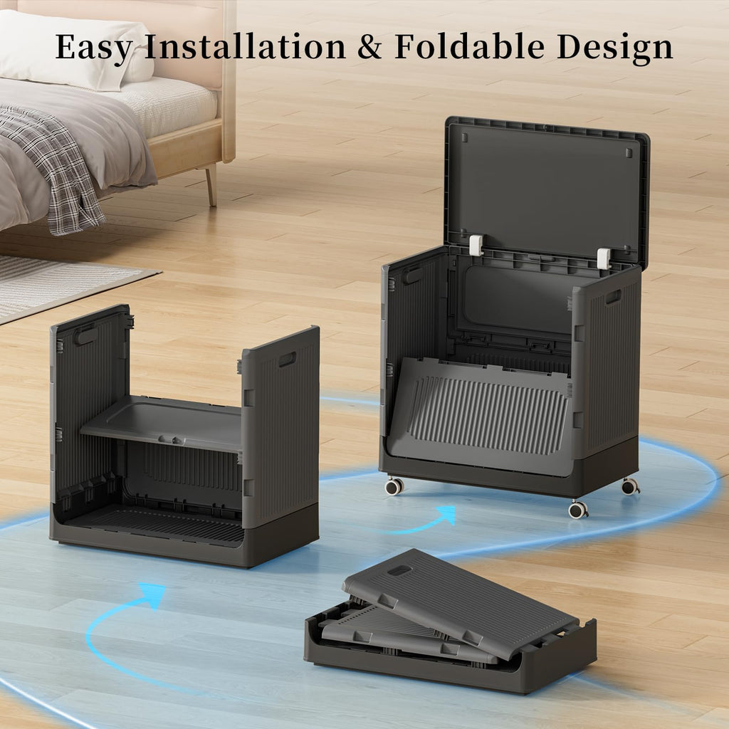 Black Foldable Clothes Hamper for Industry 130L 2 Pack