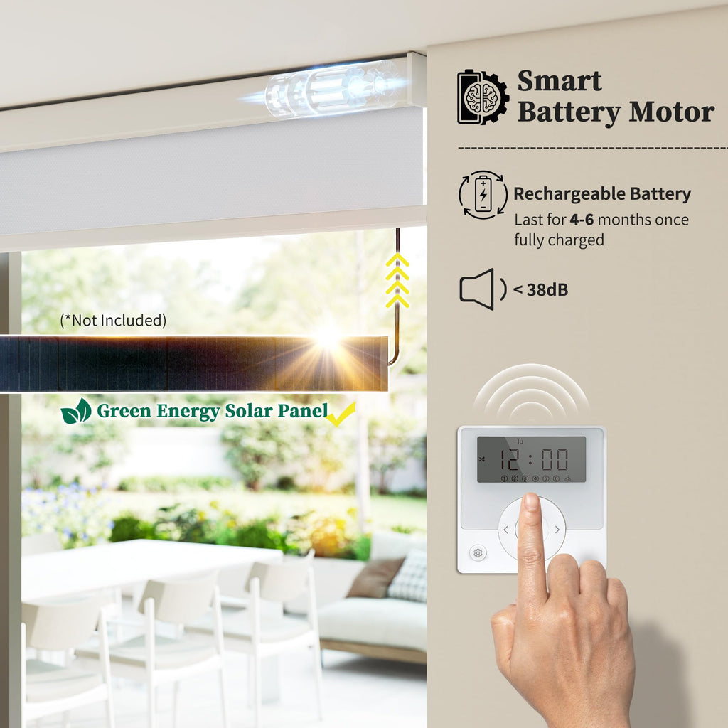 Motorized Blinds with Remote, Automatic Blinds for Indoor Windows