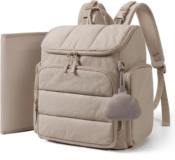 Diaper Bag Backpack, Baby Bag, Diaper Backpack for Mom Dads, Brown