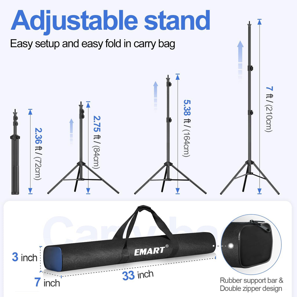 Backdrop Stand 10x7FT Adjustable Back Drop Stand for Party Photoshoot