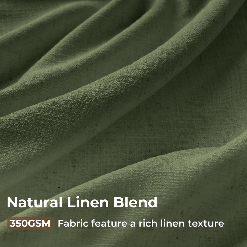 Memory Trained Pinch Pleated Thick Linen Curtains 108 Inches Long
