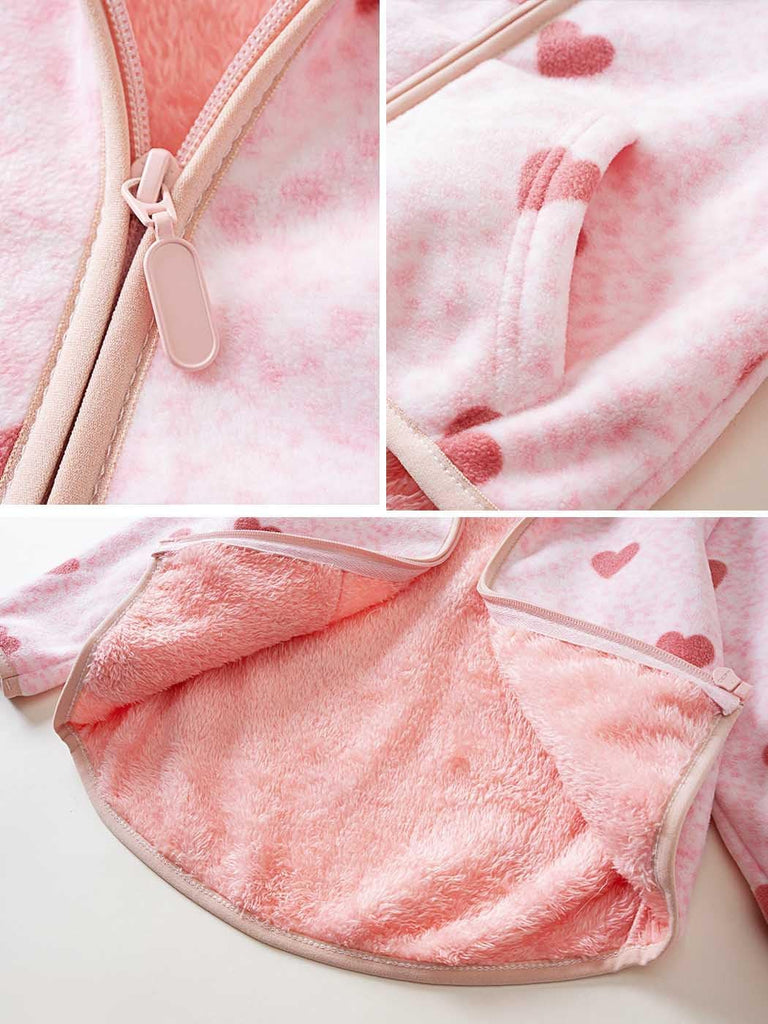 Baby Toddler Boys Girls Sherpa Fleece Lined Jacked Sweatshirt Fall Winter Autumn Warm Clothes with Hoodie