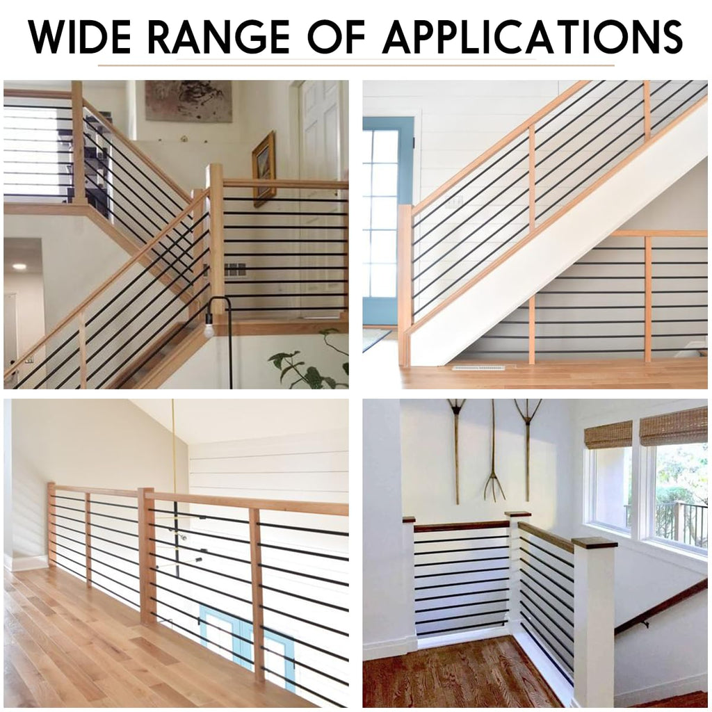 7 Pack 4.7 FT x 5/8 inch Iron Horizontal Balusters for Stair Indoor