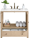 Alaterre Furniture Lucca Bathroom Vanity - Freestanding Cabinet Without Sink