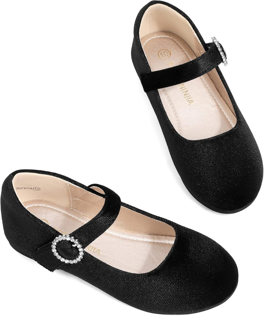 Girls Dress Shoes Kids Rhinestone Mary Jane Ballet Flats
