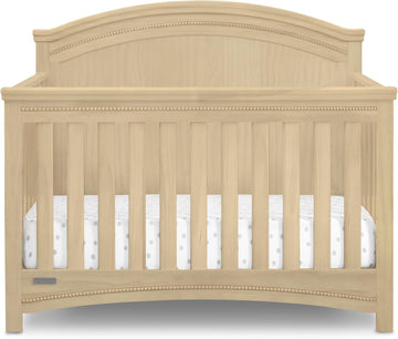 Simmons Kids SlumberTime Emma 4-in-1 Convertible Baby Crib N More - Greenguard Gold Certified, Natural Sandstone