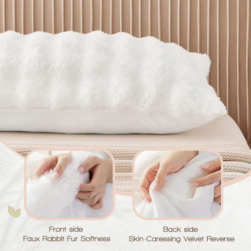 Faux Fur Fluffy Body Pillow for Adults, Soft Support | Firm Body Pillow, Adjustable Support for Side Sleeping