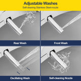 Round Smart Bidet Toilet Seat with Unlimited Warm Water, Heated Seat, Turbo Wash, Air Dryer, Front and Rear Wash, Slow-Close Lid, Night Light