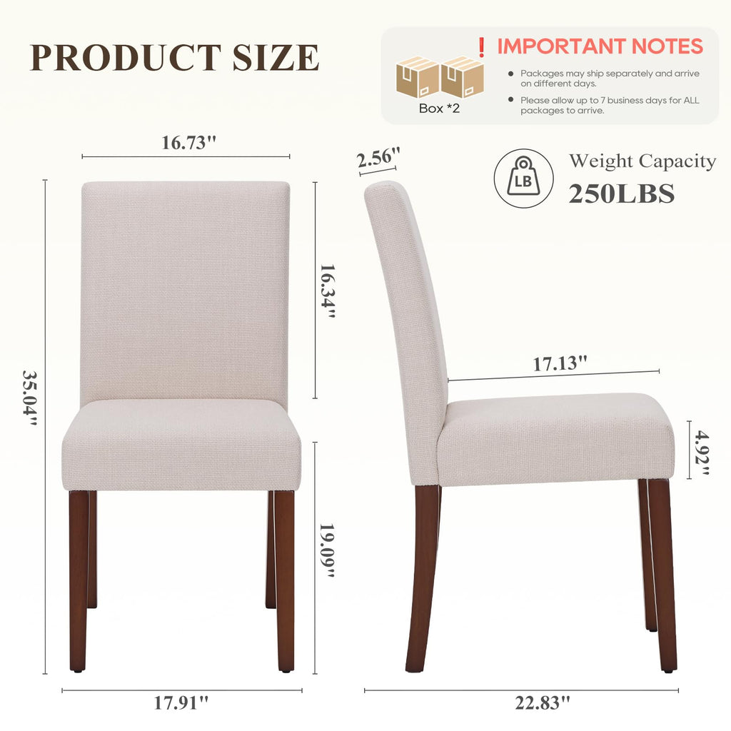 Upholstered Set of 4, Fabric Dining Room Chairs, Modern Wooden Dining Chair, Kitchen Side Chairs, Farmhouse Dinner