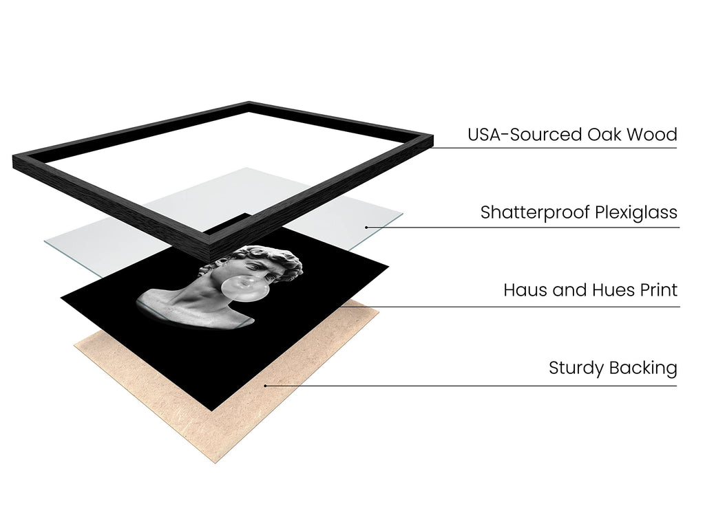 Black Michelangelo Gum Poster - Stylish Aesthetic Wall Art, Bold Dark Decor, or Office, Perfect Modern and Edgy
