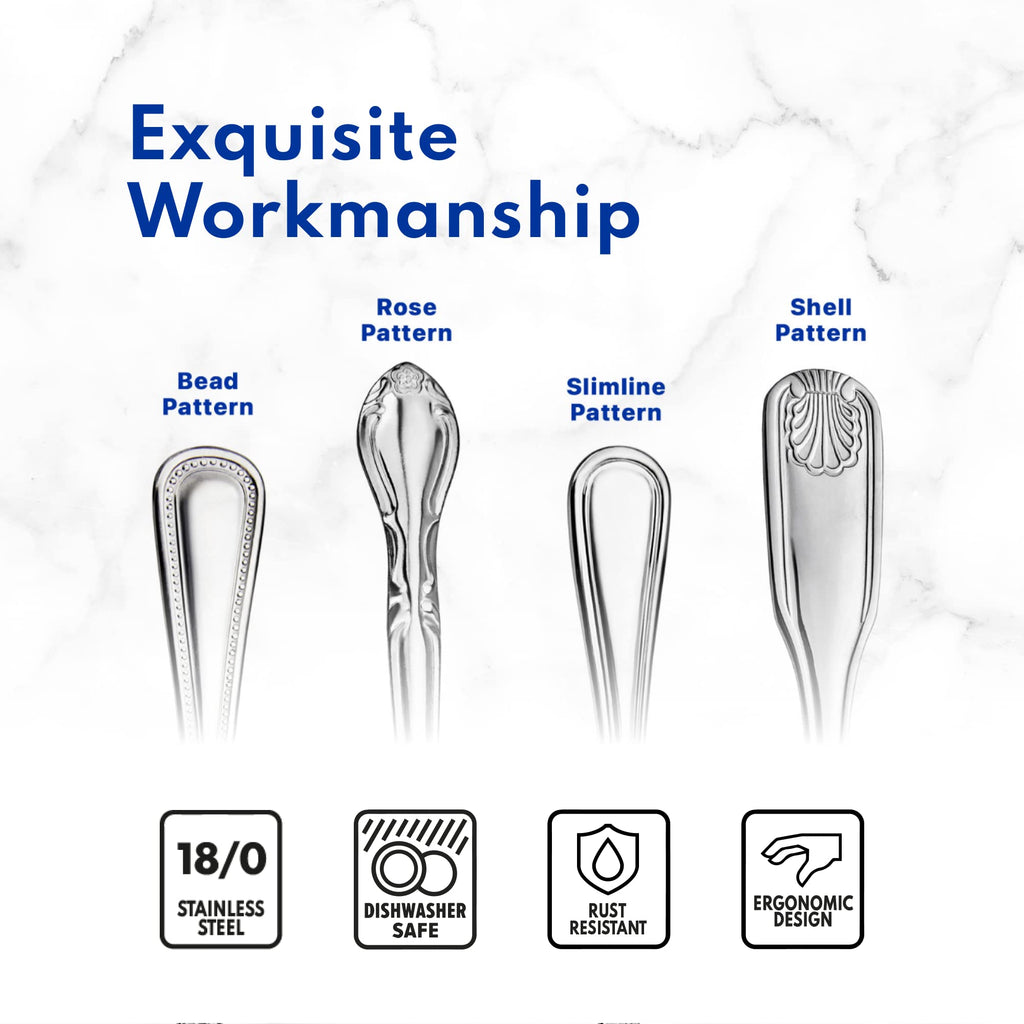 Shell Pattern Stainless Steel Flatware, 36-Piece