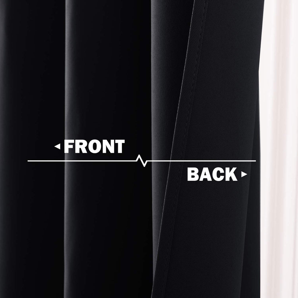 Black Blackout Kitchen Curtains for Cafe Bar Bathroom