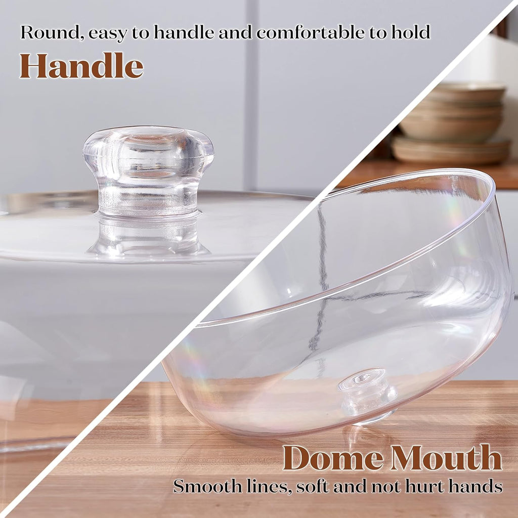 11-inch Plastic Acrylic Cake Dome Cover, Suitable for Cake Stand Plates Transparent Cake Cover(Transparent Handle)