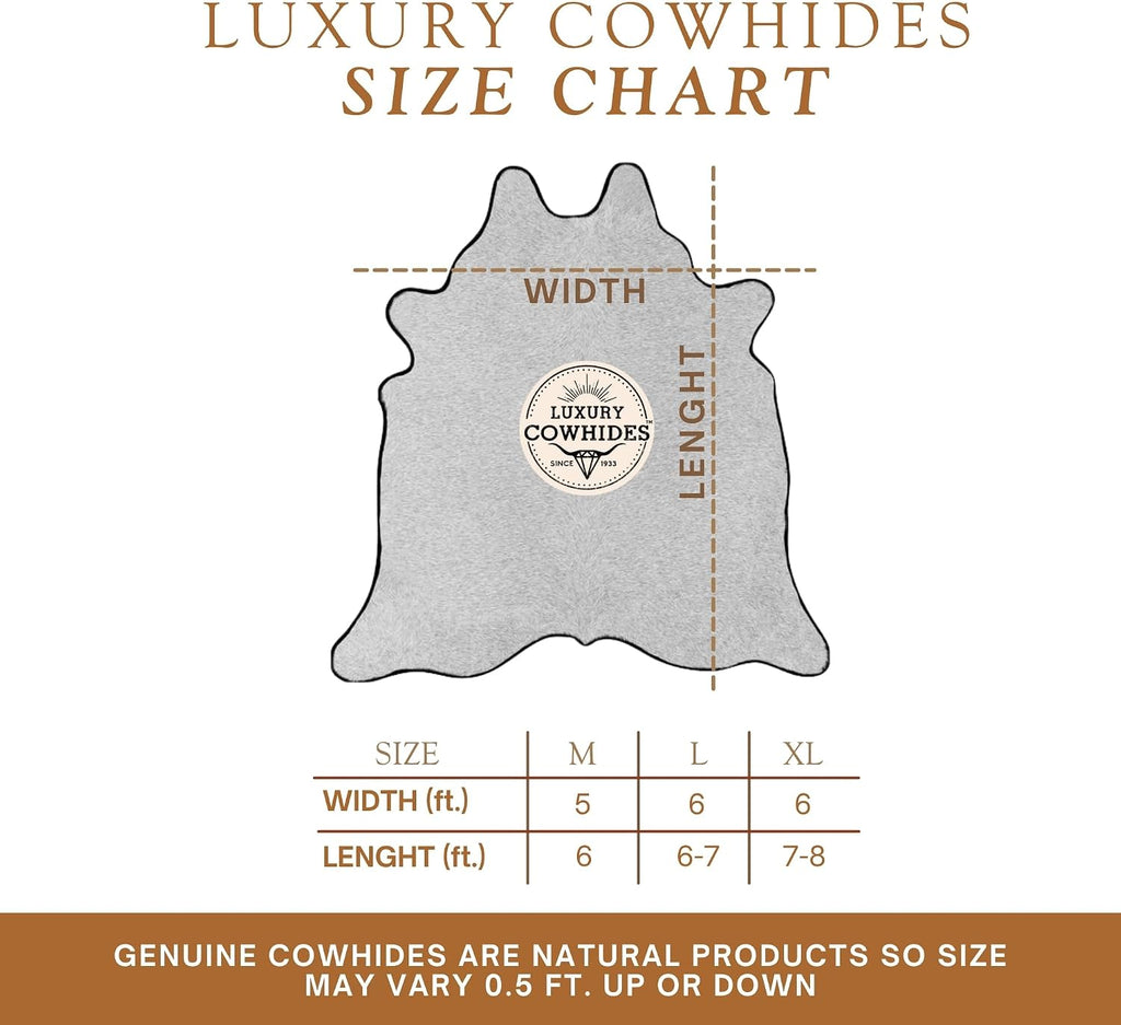 100% Genuine Brindle Tricolor Cowhide Rug - Modern Style Animal Skin Rug & Floor Carpet & More - Extra Large (6x7-8