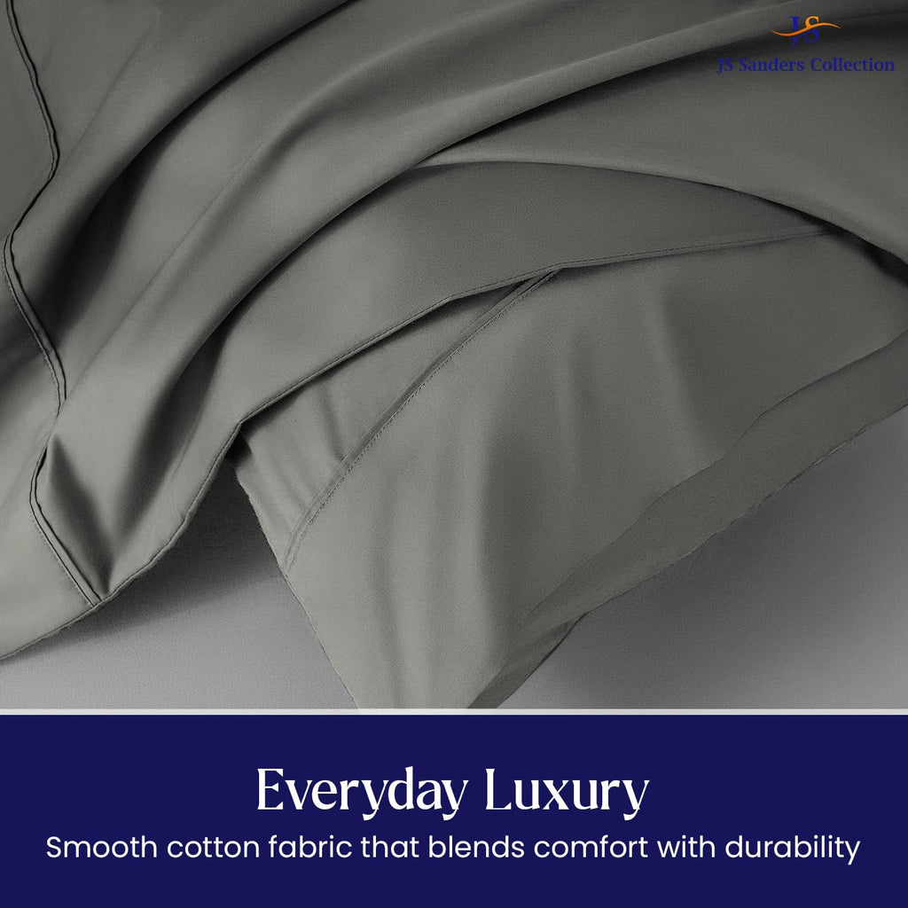 1000 TC Egyptian Cotton Pillowcases Set of 2, Dark Grey, Queen Size