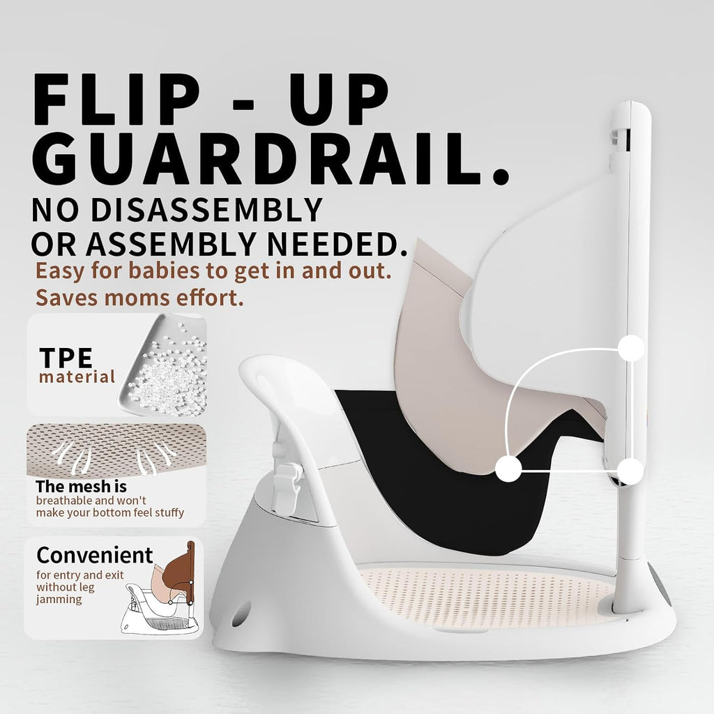 Bath Seat 6+ Months with Temp Display Non-Slip Suction Base Tub Seat