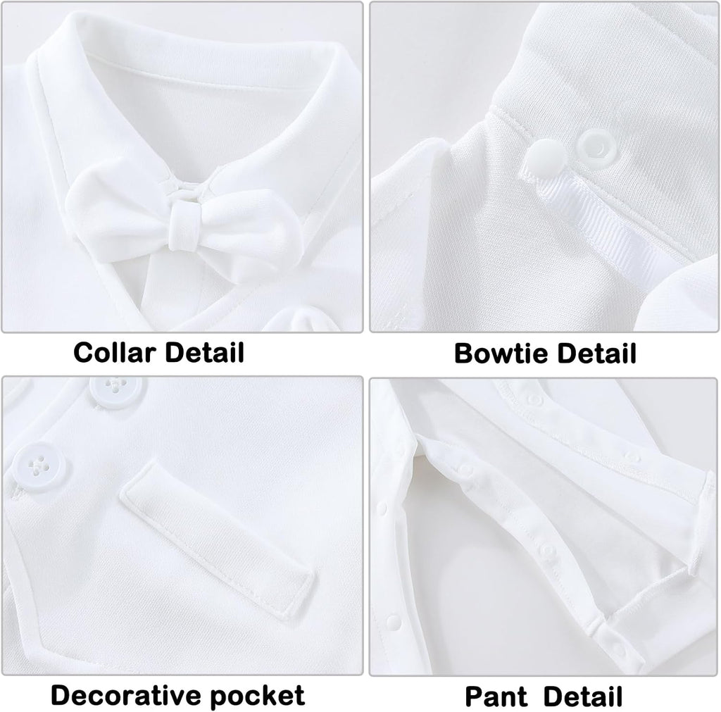 Baby Boy Baptism Outfit Christening Formal Romper