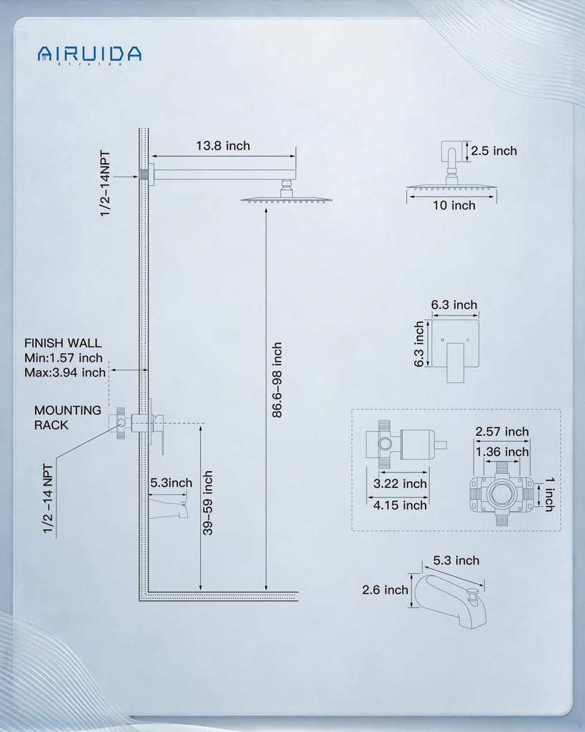 10 Inch Shower Faucet Set,Bathtub Faucet Kit,Oil Rubbed Bronze