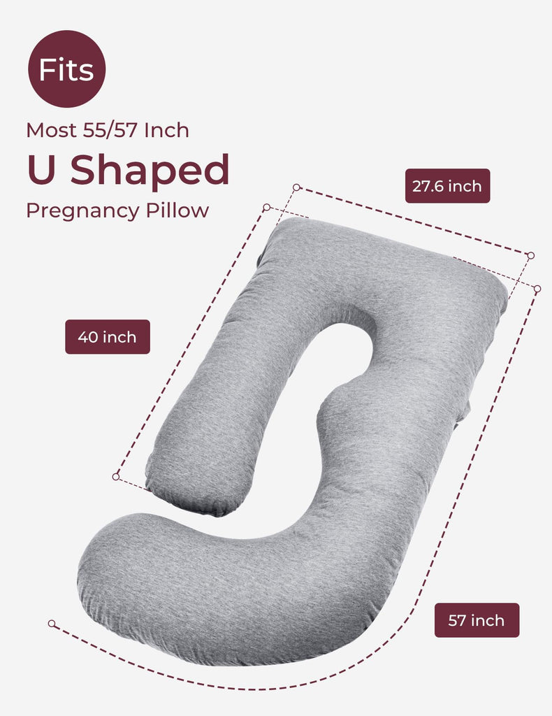 Soft Knit Pregnancy Pillow Cover, U Shaped Maternity Pillowcase