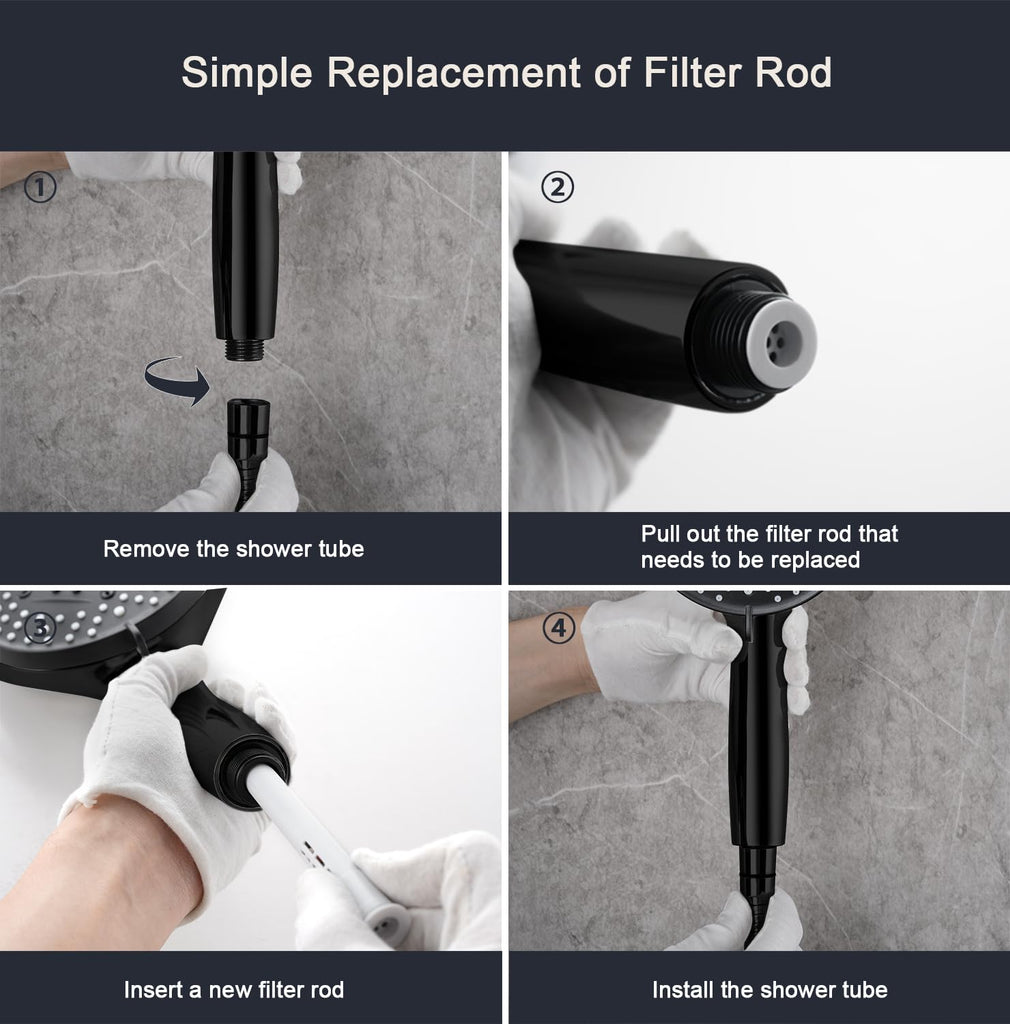 Black Filter Magnetic Shower Head with Handheld