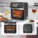 10QT Air Fryer Toaster Oven Combo with 10 Presets, Family Size Compact Oven for Roasting Whole Chicken/Double Cooking
