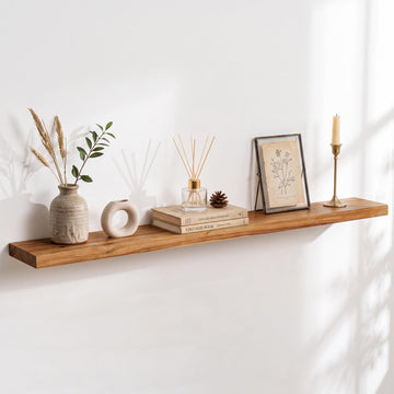 Elm Floating Shelves for Wall - 48 in Rustic Solid Wood Shelves with Heavy-Duty Invisible Bracket, Wall-Mounted