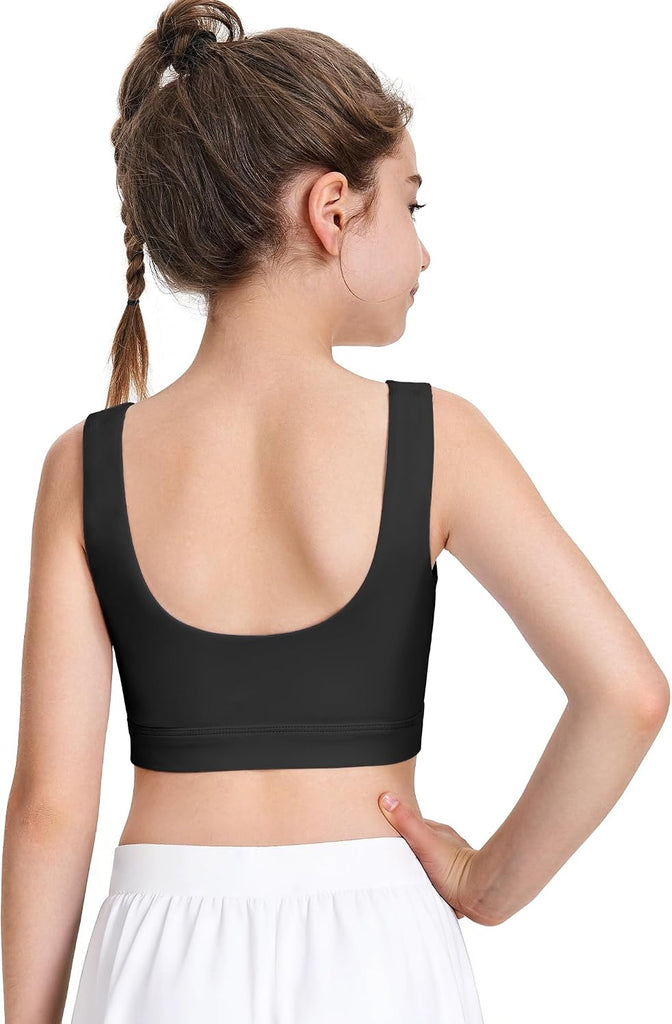 Girls Sports Bra Soft Training Tops with Removable Padding