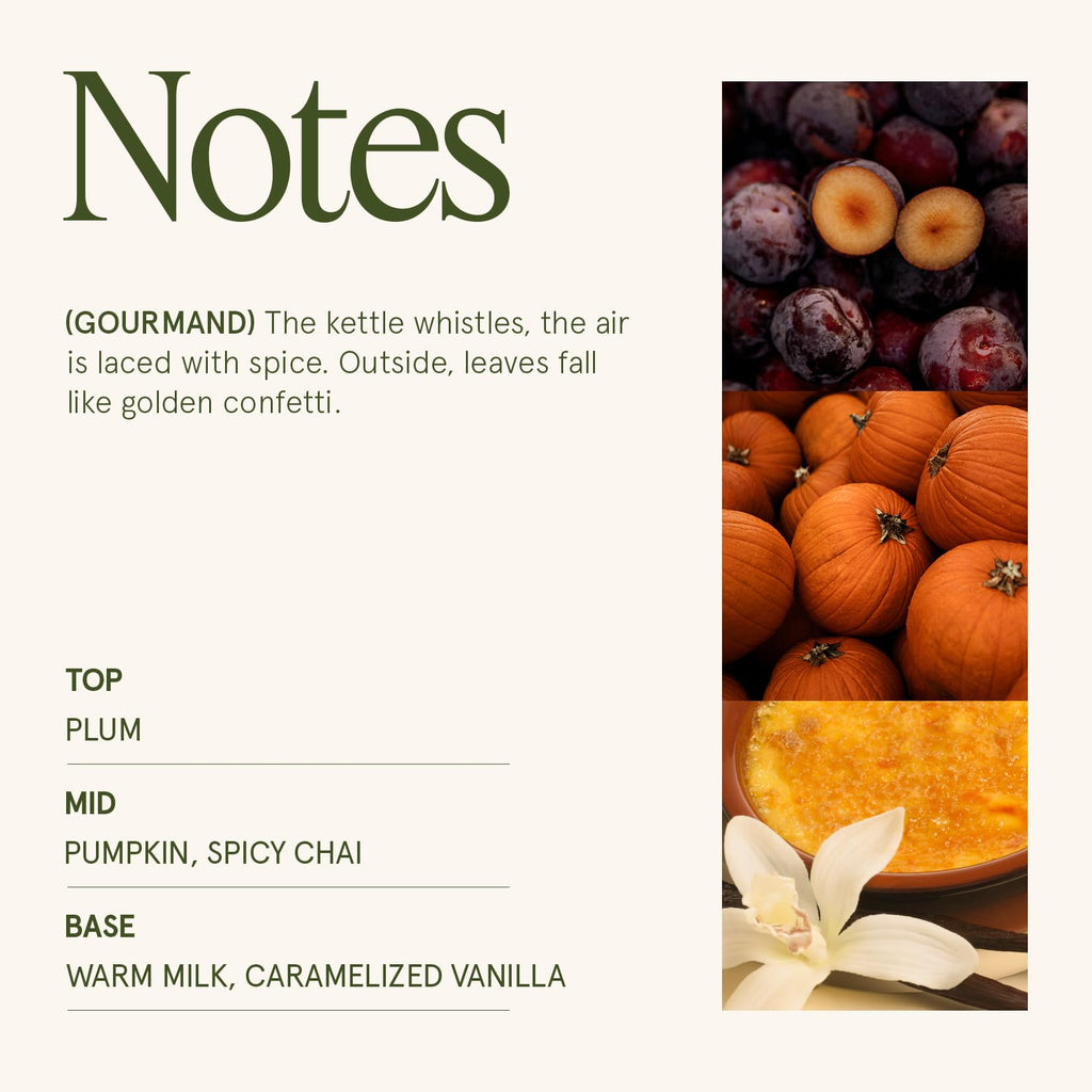 Pumpkin Chai Scented Candles, Natural Soy Wax 40Hrs