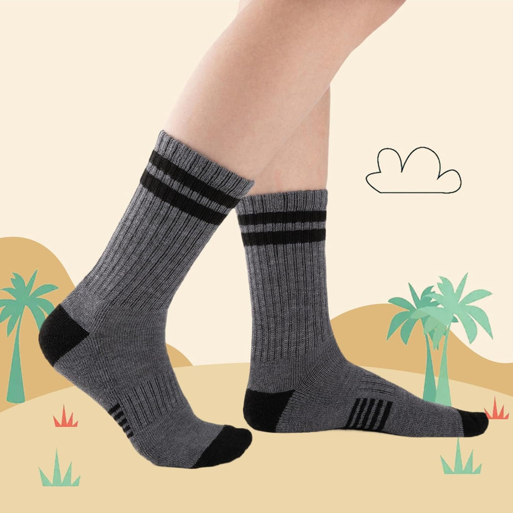 10 Pairs Boys Crew Long Athletic Socks for Old Kids Calf Sports Half Cushioned