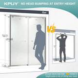 Frosted Glass Shower Door, 49-54" W x 76" H Semi-Frameless Double Sliding Shower Door