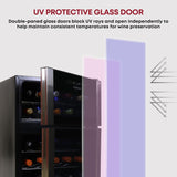 29 Bottle Wine Fridge - Wine Cooler with Glass Door, 3 Cu ft (86 L) Beverage Can