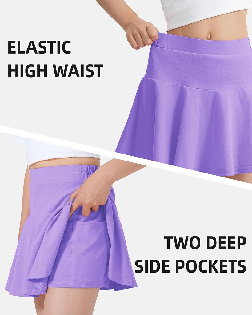 2 Pack Little Girls Athletic Uniform Skorts Toddler Skirt with Shorts