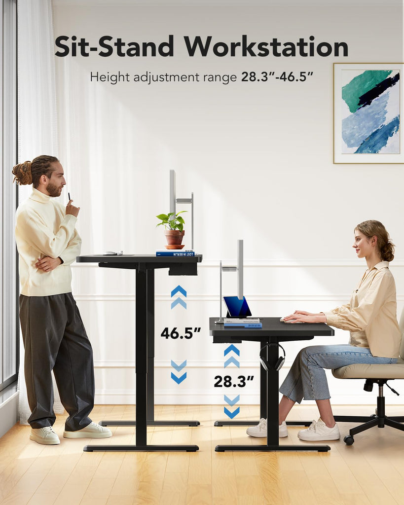 71 x 35 Inch Large Electric Standing Desk, Brushless Motor, Black