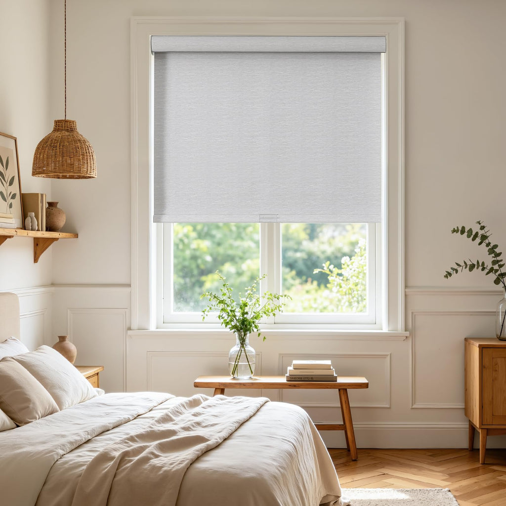 Cordless Blackout Roller Shade, Zero-Gap Top, Grey