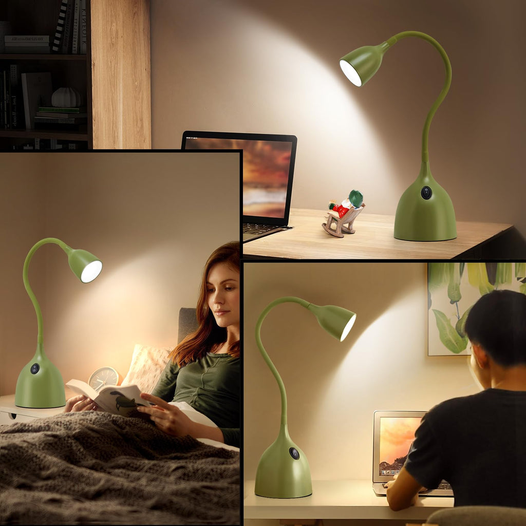 Desk Lamp for College Dorm Room - LED Reading Light, Green