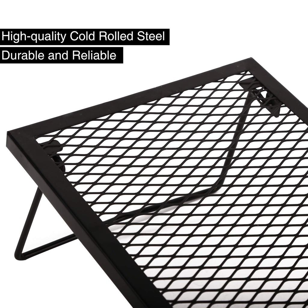 Folding Campfire Grill Heavy Duty Steel Grate, Portable Camp Fire Cooking Racks for Over Fire Pit
