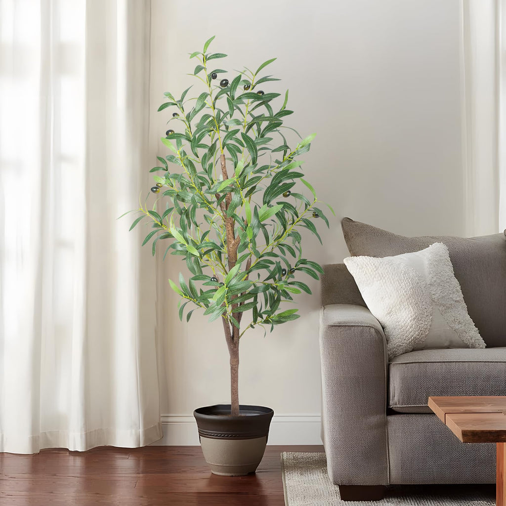 Artificial Olive Tree, 4FT Faux Olive Tree Decor